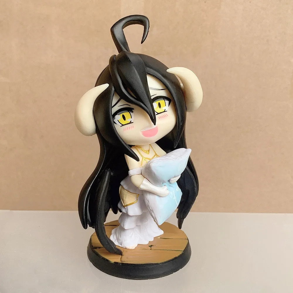 12cm Q-Version Overlord Kissen Albedo Niedliches Mädchen PVC Actionfigur Modell Desktop-Dekoration Trendiges Spielzeug Sammlerstück Geschenke