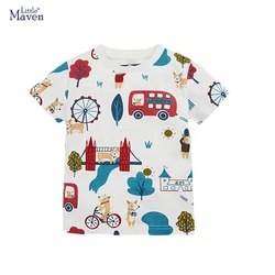 Little maven Boys T Shirts Summer New Children t-shirts Animal Cars Print Fashion Baby Boys Clothes