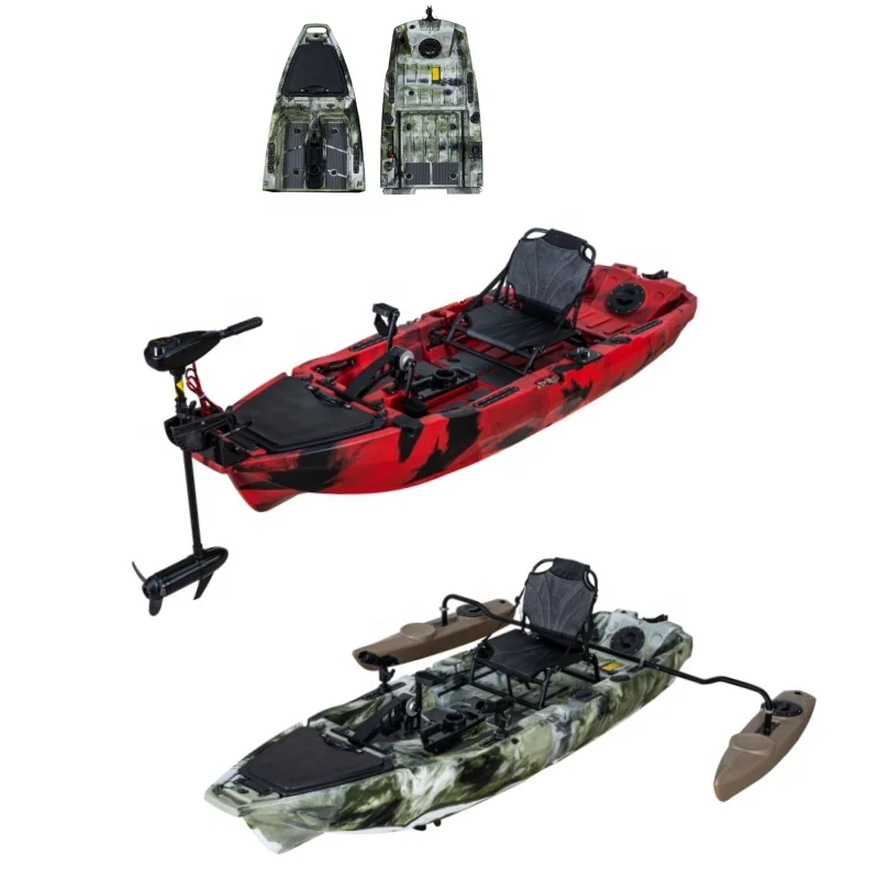 2025 New 2 Pieces Modular Motorized Kayak Plastic Detachable Kayak Pedal Kayak With Stabilizer