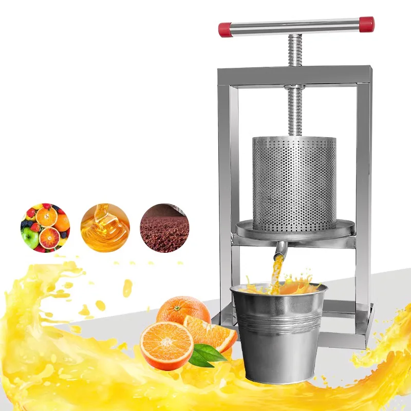 

304 stainless steel honey press household water squeezer juicer round cake press manual small wine lees press