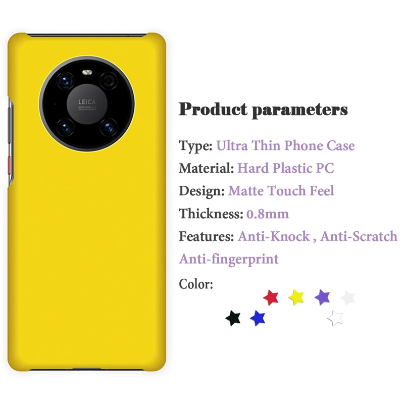 For Huawei Mate 60 RS Mate 50 Pro P70 P60 P50 40 Pro Anti-fingerprint Ultra-thin Smooth Matte PC Case Hard Back Protective Cover