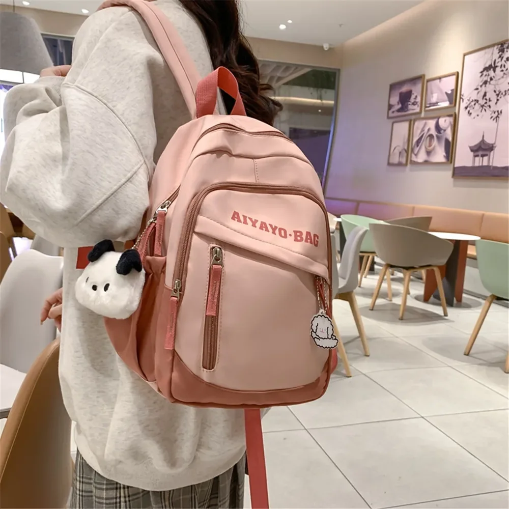 Large Female Cute College Backpack Girl Travel Book Backpack Nylon Fashion Ladies Leisure Bag Women Laptop School Bags Mochilas