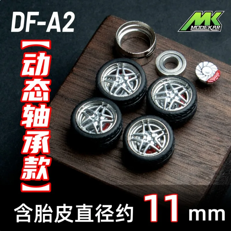 Ruote modificate per auto modello 1/64 MK 8,5/11mm HU-D/DF-A Pneumatici in gomma Cuscinetti dinamici Ruote in resina adatte per modellini di auto 1:64
