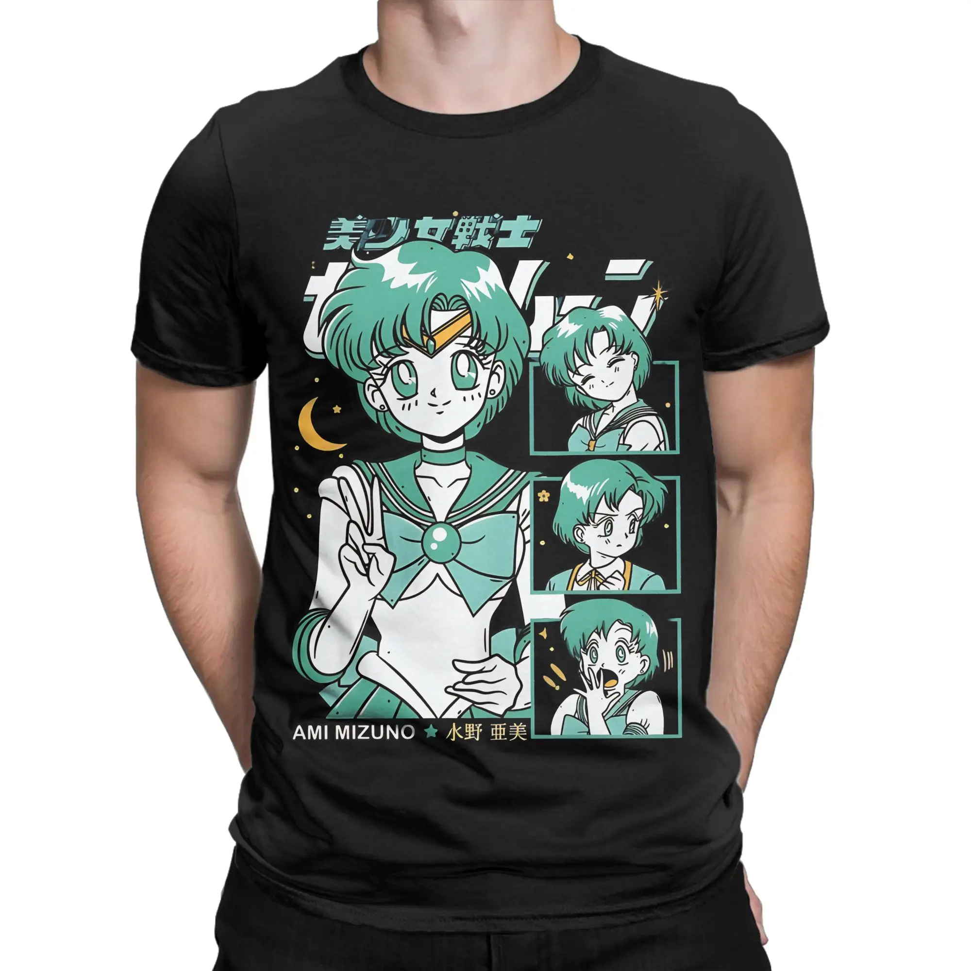 Ami  Funny Graphic 100% Cotton T-Shirt Tsukino Usagi Tops Tees For Men