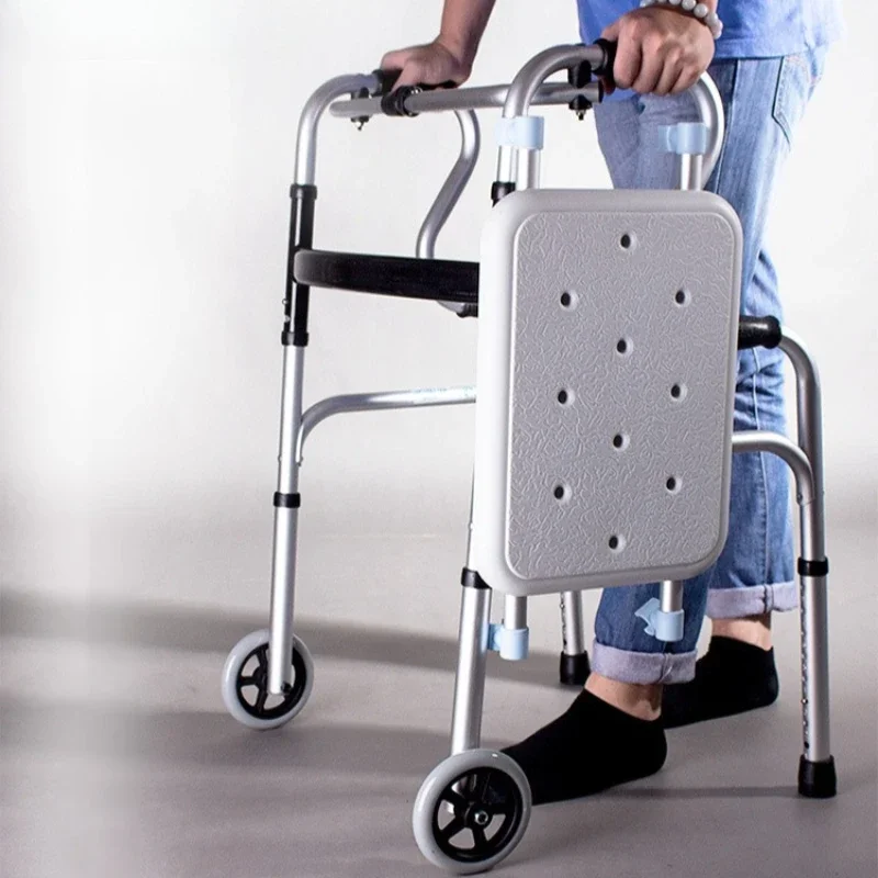 

Exquisite Multi-functional Solid Walker For The Elderly Walking Aluminum Alloy Four-legged Crutches Walking Aids Elderly Walker