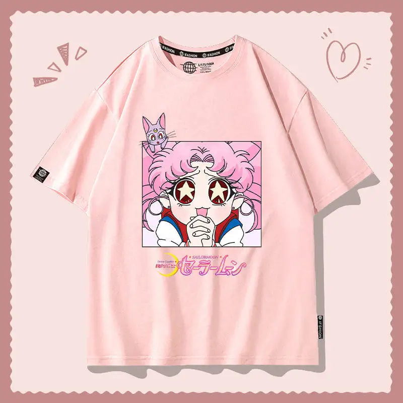 Beautiful Girl Warrior Tshirt Women's Breathable Summer Style Short Sleeved Korean Version Trendy Water Ice Moon Fashion Clothes