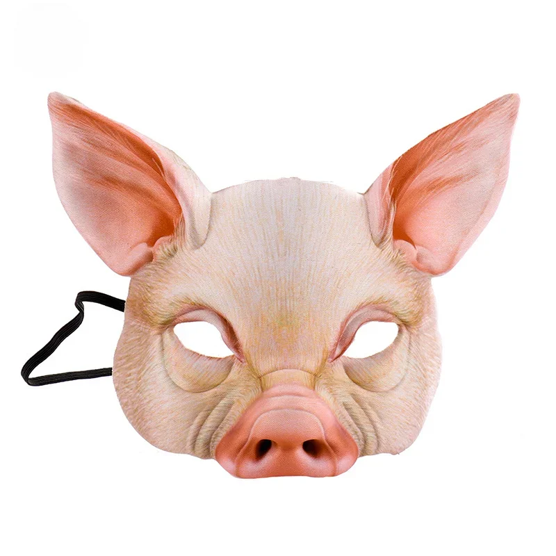 3D Animal Mask Halloween Masquerade Ball Masks Tiger Pig Half Face Mask Party Carnival Fancy Dress Costume Props 2024 New