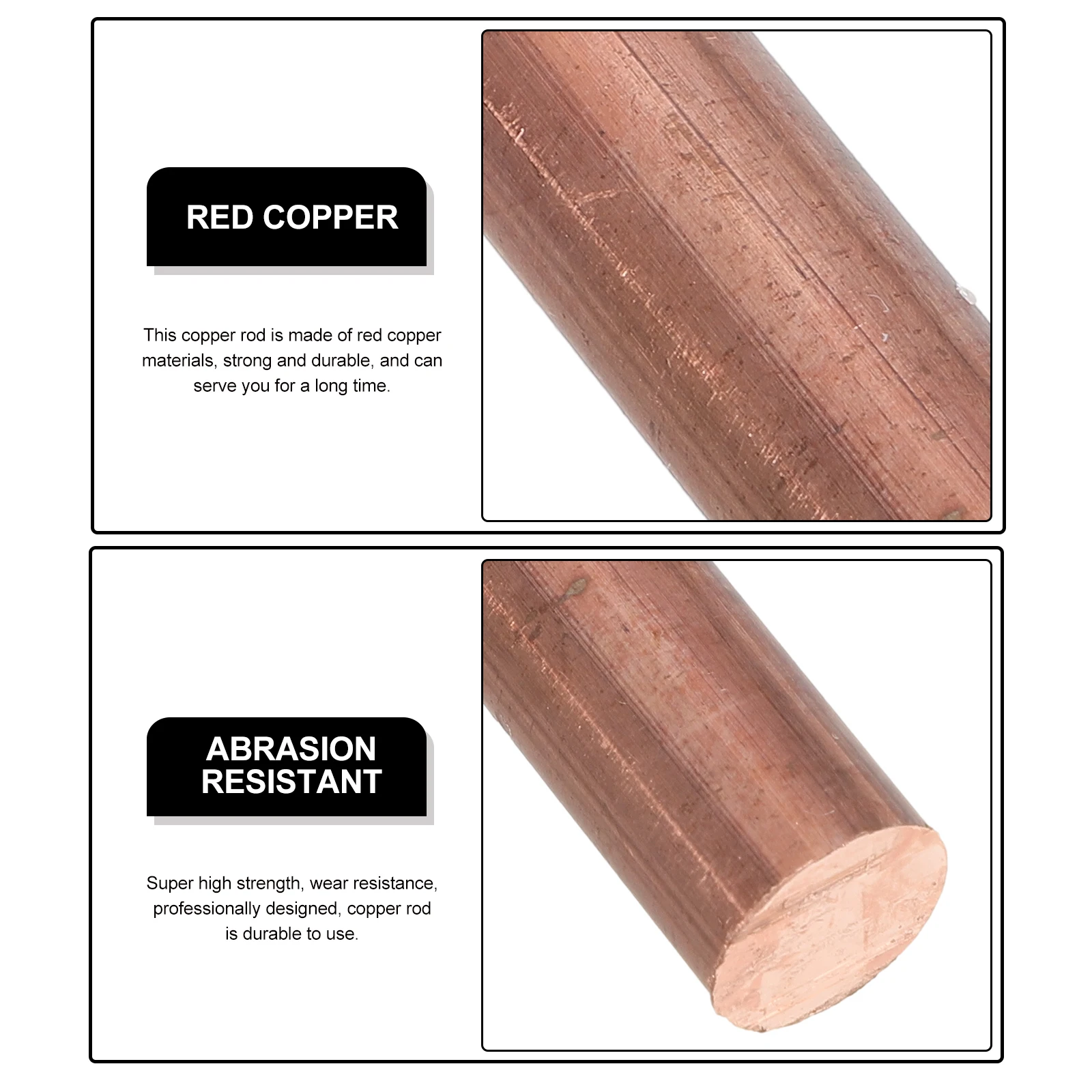 

12Mm Pure Copper Copper Rods For Crafts Rod High Strength Metal Bar For Crafts Diy Gardening Grounding Tool Parts