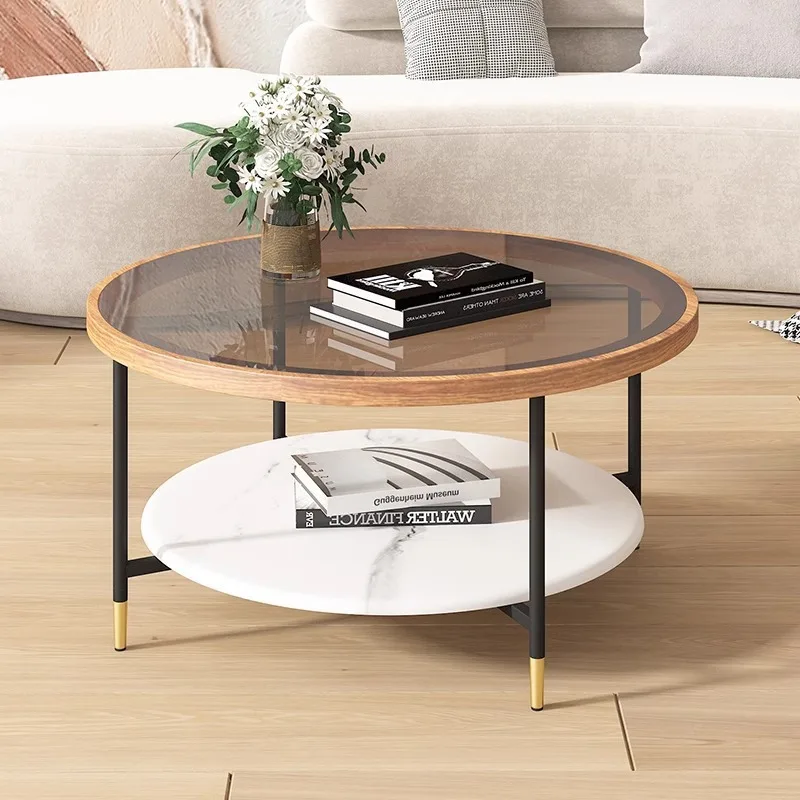 Mesa de centro redonda para el hogar, sala de estar, apartamento pequeño, moderno y sencillo, estilo Medieval