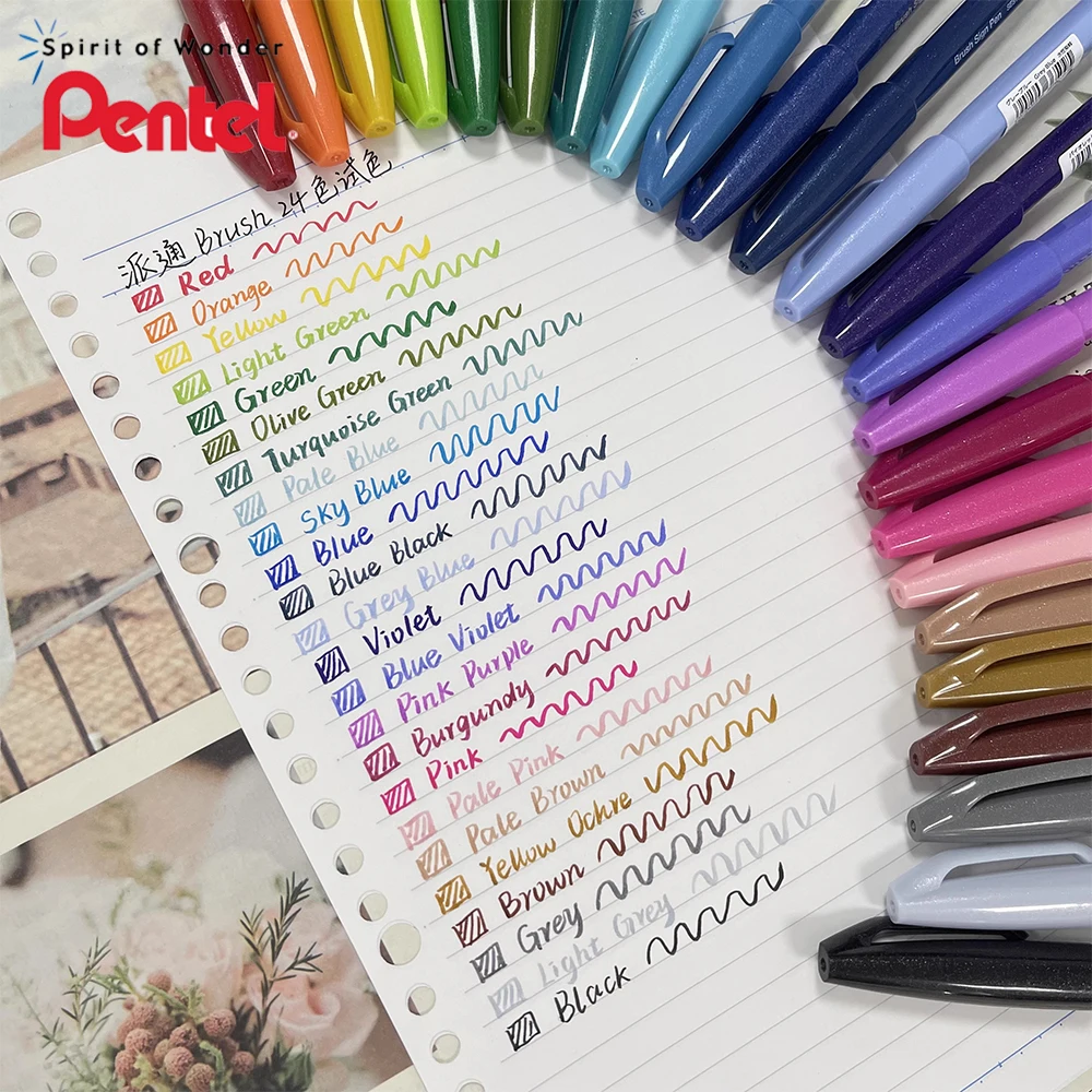 

1 шт. Pentel SES15C мягкая кисть красивая живопись крючок для рисования линия TOUCH поздравительная открытка цветок рука быстросохнущие художественные канцелярские принадлежности