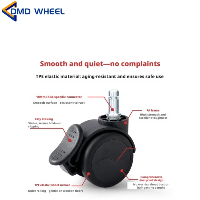 5 Pcs/Lot 2 Inch Caster Circlip 10mm M10 Office Chair E-sports Universal Wheel Computer Casters