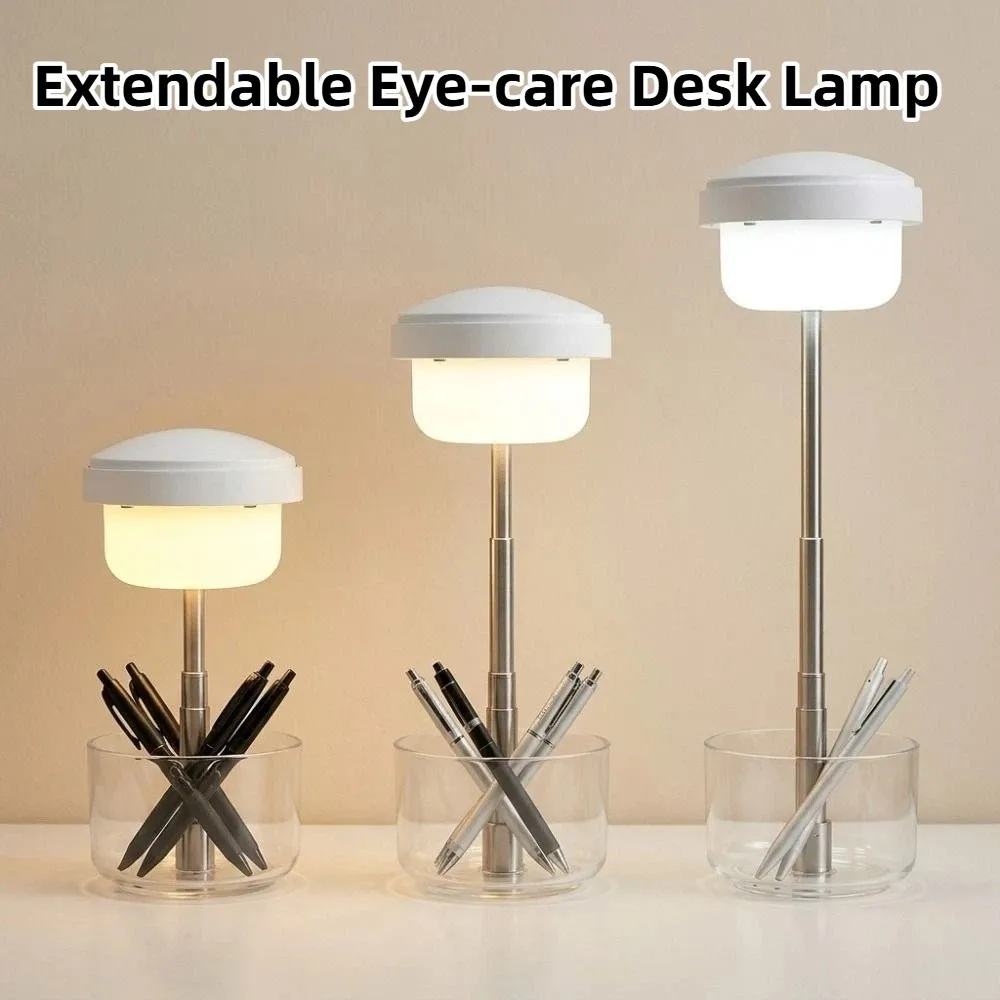 3-in-1 Multi-Function LED Table Lamp Rechargeable Touch Dimming Folding Flashlight Eye-protection Retractable for 1200mAh