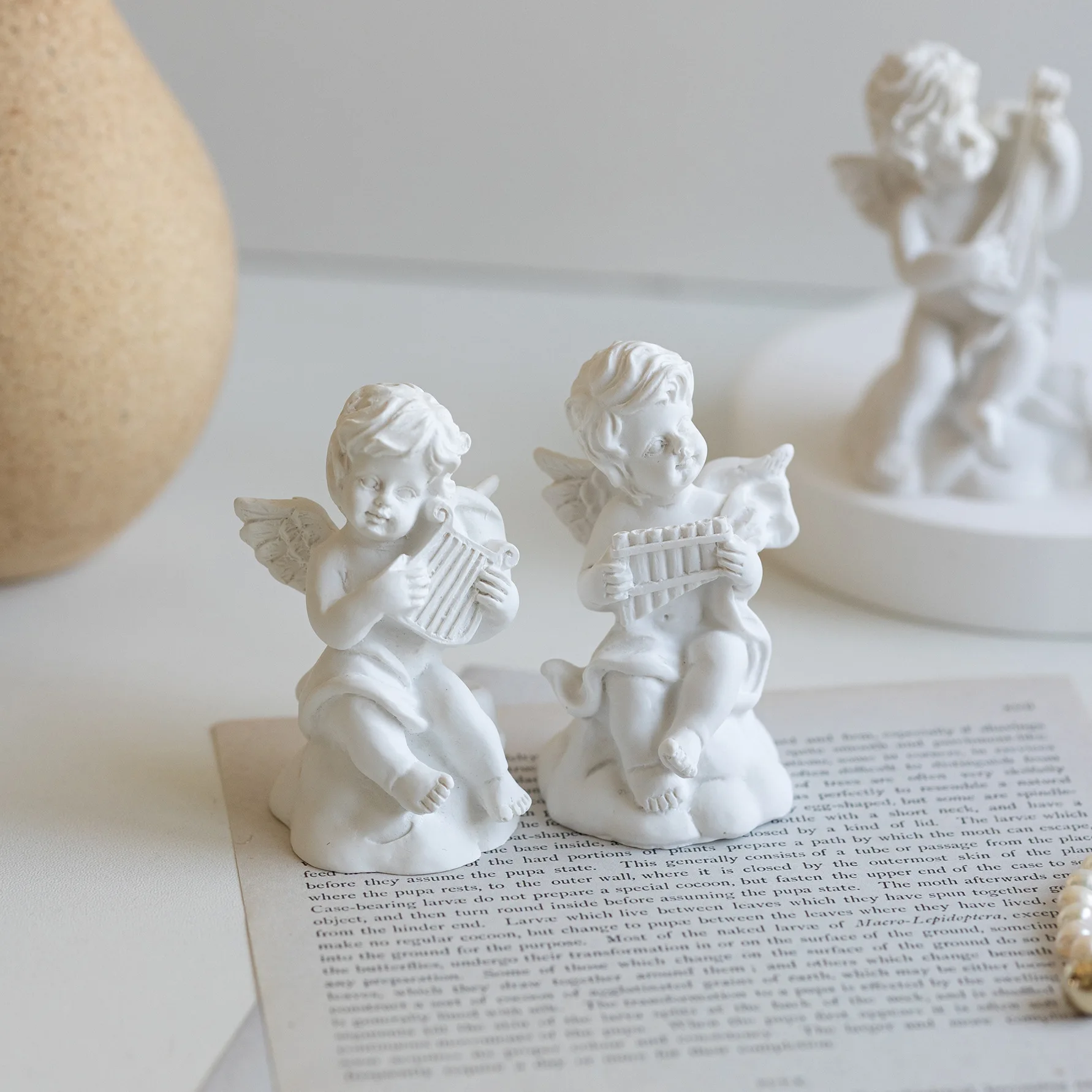 INS Cherub Resina Ornamentos Pose Bonito Mini Foto Props Auxiliar Em Posando Decorativa