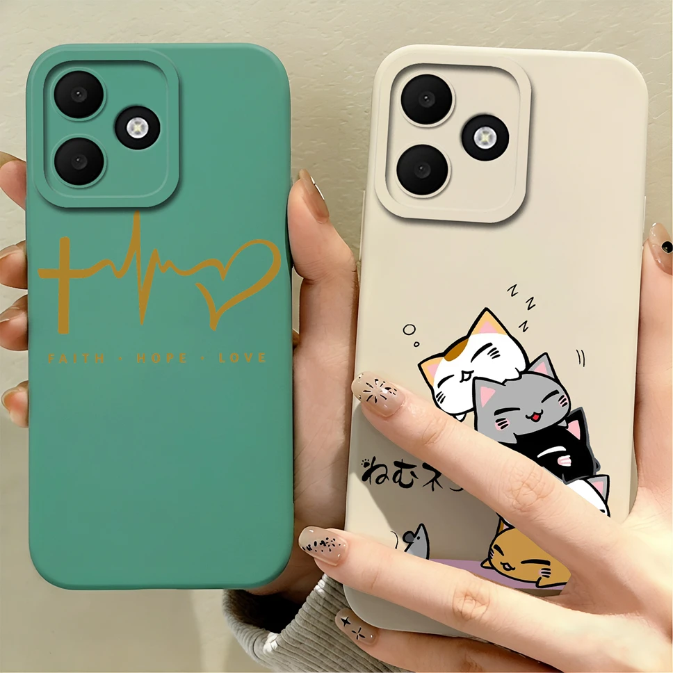 Case For Oppo A6C 4G Liquid Silicone High Quality Shockproof Full Protective Fashion Flowers Cover For Oppo A6 C Slim Housing