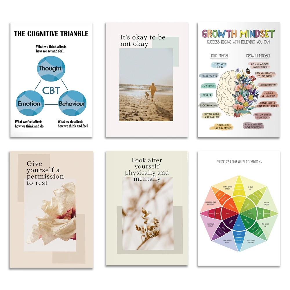 Psychische Gesundheit, Selbstfürsorge, Selbsthilfe, Selbstliebe, Therapie, emotionales Farbrad, Stimmungsdiagramm, Beratung, Psychologenposter