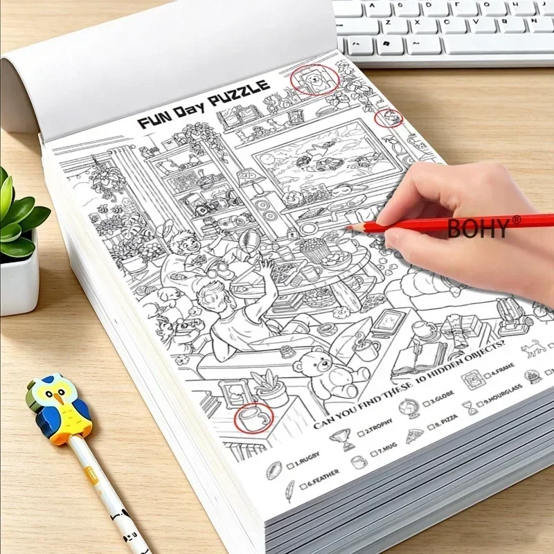 Search for Adult Hidden Item Coloring Books, Suitable for Adult Stress Relief, Teenagers' After-school Stress Relief Leisure