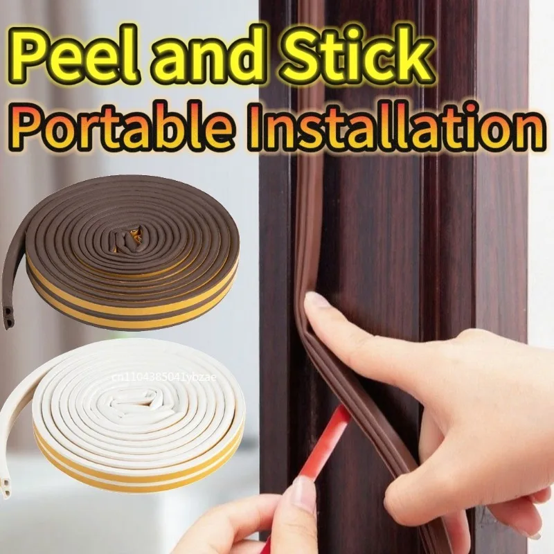 

5 м/10 м D-образная уплотнительная лента для окон, 4 цвета, самоклеящаяся резиновая уплотнительная лента для дверей, ветрозащитная изоляционная шумоизоляционная лента