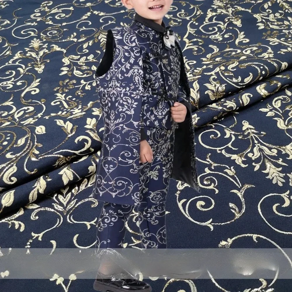 

Jacquard Brocade Fabric European-style Three-dimensional Dark Pattern Fabrics Children's Performance Clothing Materi Per Meter