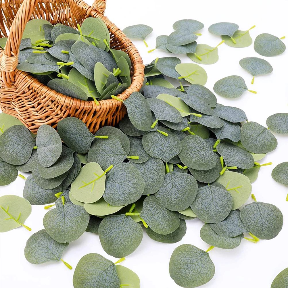 

150pcs Artificial Eucalyptus Leaves Green Single Stem Faux Decorative Stems for Party Wedding Home Craft Fall Dried