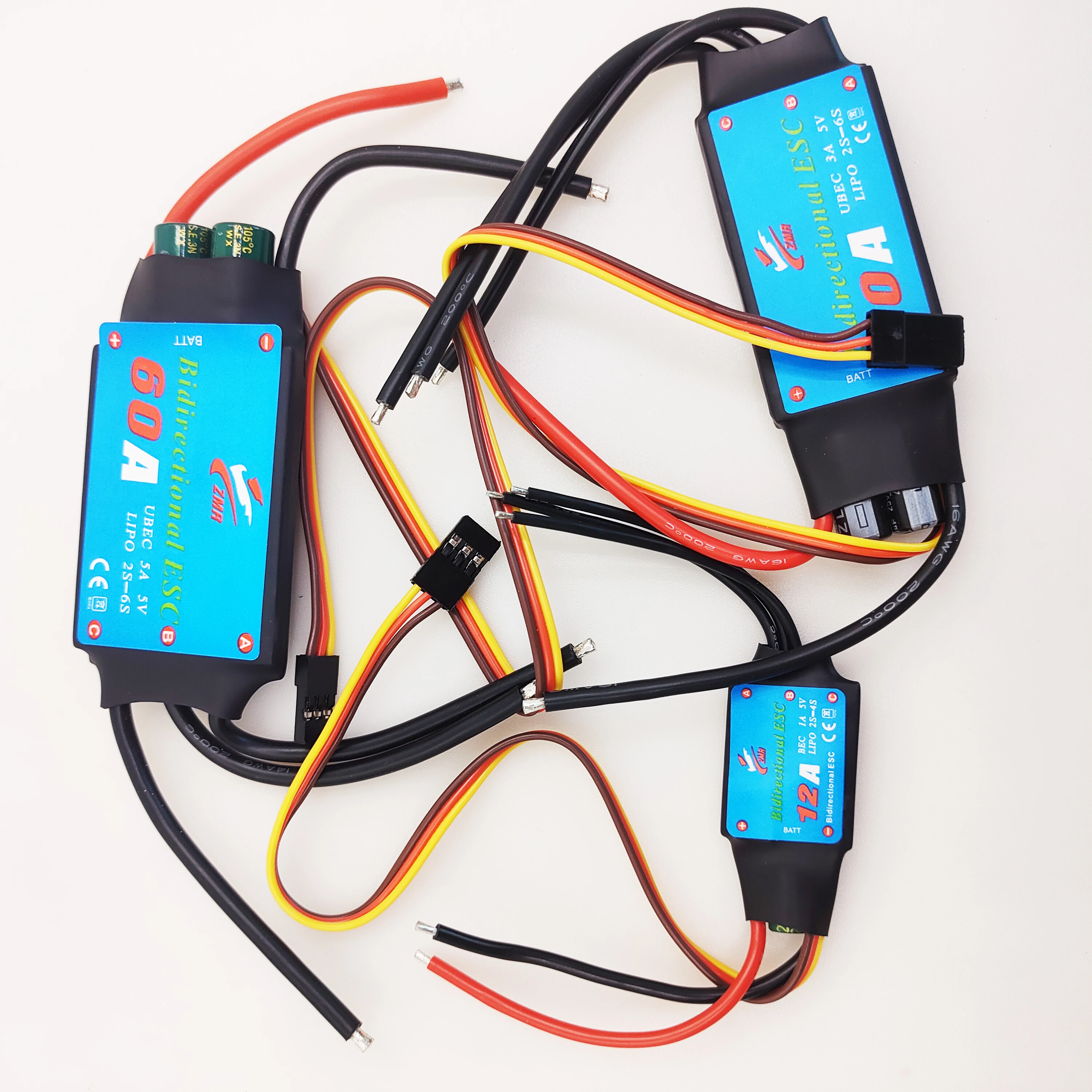 Bidireccional 2-6S ZMR sin escobillas ESC 5V UBEC para coche RC/barcos/prozador submarino