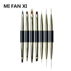 Podwójny koniec Nail Art Stripes Liner DIY Painting Brush Liquid Powder Akryl UV GEL Extension Builder French Drawing Pen