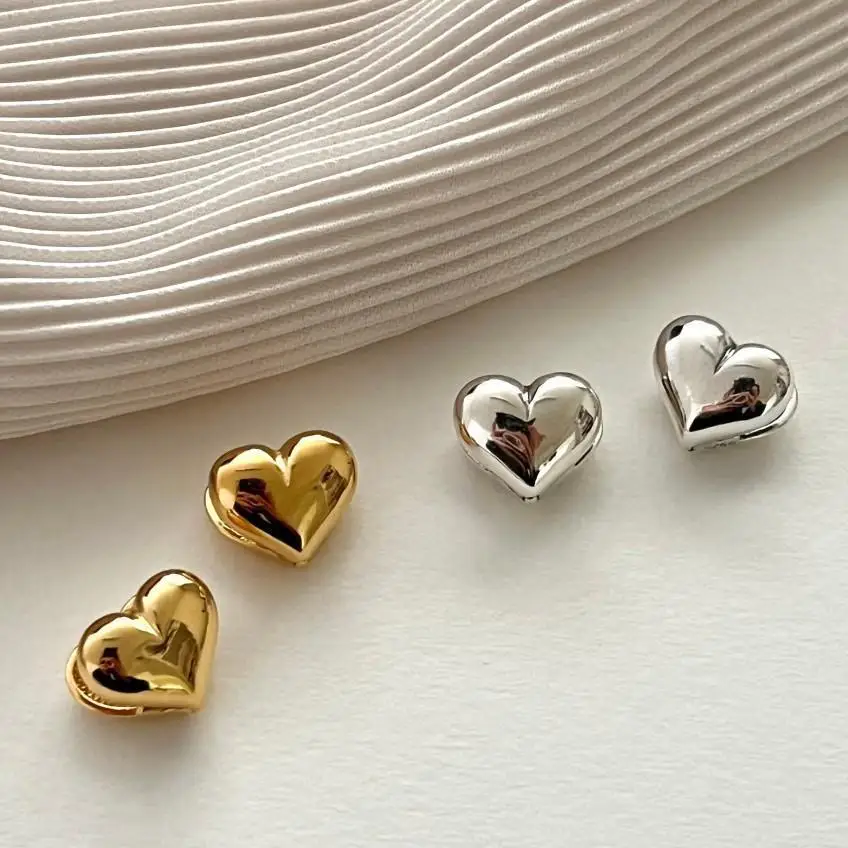 

Steel Fun New Simple Small Medium Large Heart Earrings For Women Fashion Elegant Hoops Earring Wedding Bride Party Jewelry Gifts