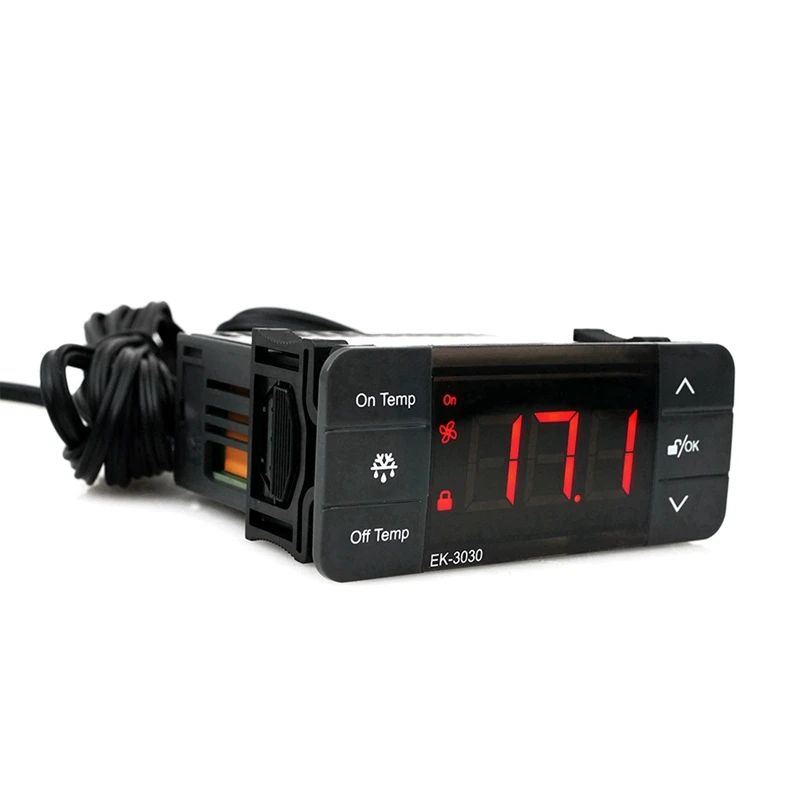 デジタル温度コントローラー,サーモスタットセンサー,冷凍,霜取りサーモスタット,EK-3030 V, 2個,220