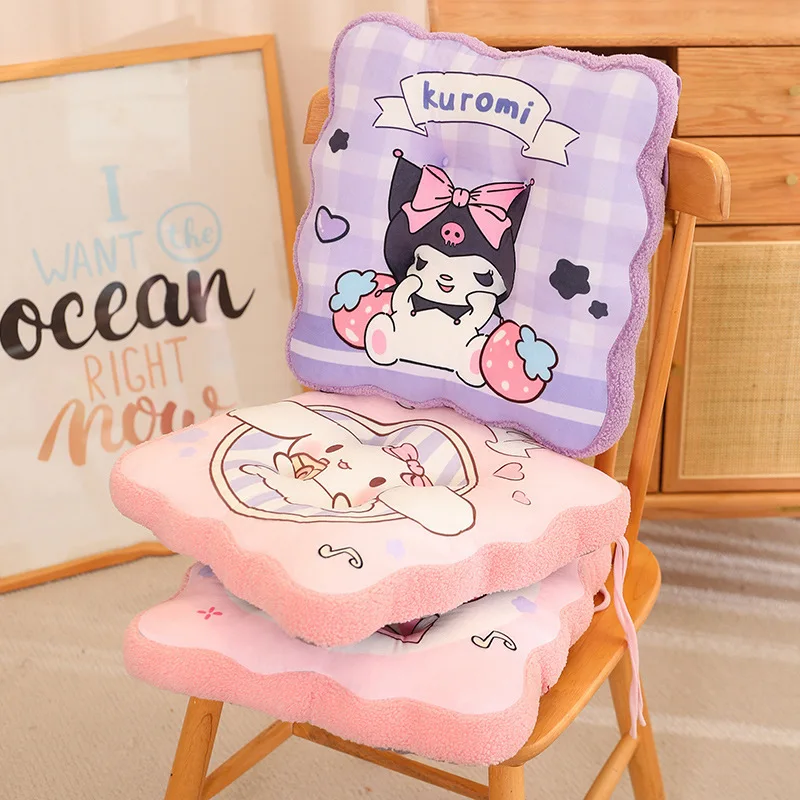 Cartoon Cute Sanrio Kuromi Cinnamoroll Cushion Office Chair Hip Cushion Dormitory Chair Pillow Summer Student Classroom Cushion