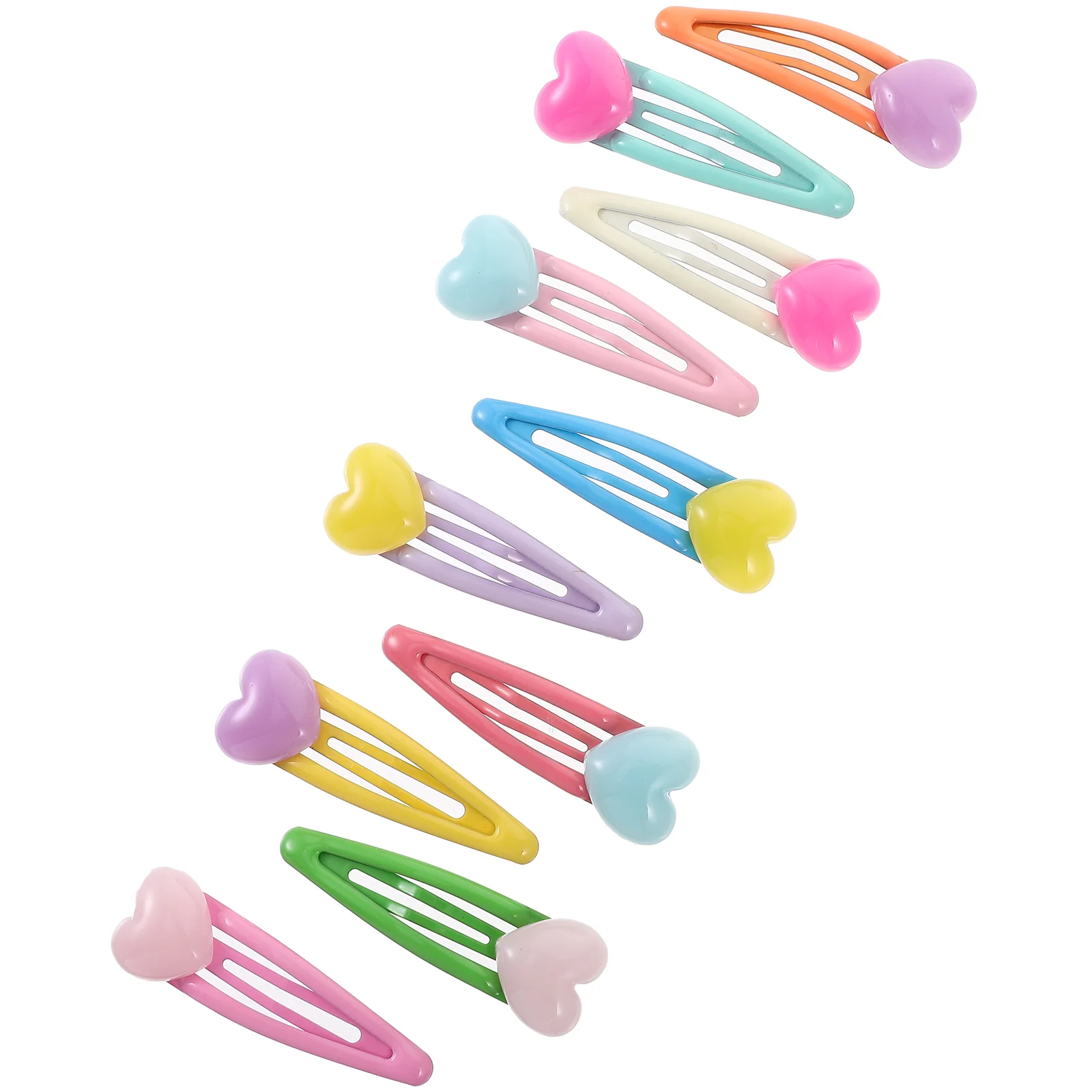 

10 Pcs Love Candy Color Cute Oil Dripping Bb Clip Bangs Hair Versatile Girls Children's Accessories Grip Resin Para Women Clips