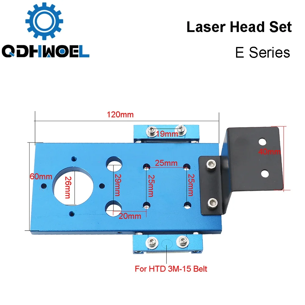 QDHWOEL New CO2 E Series Laser Head Set FL50.8 FL63.5 FL101.6 with 25mm Mirrors for Laser Engraving Cutting Machine
