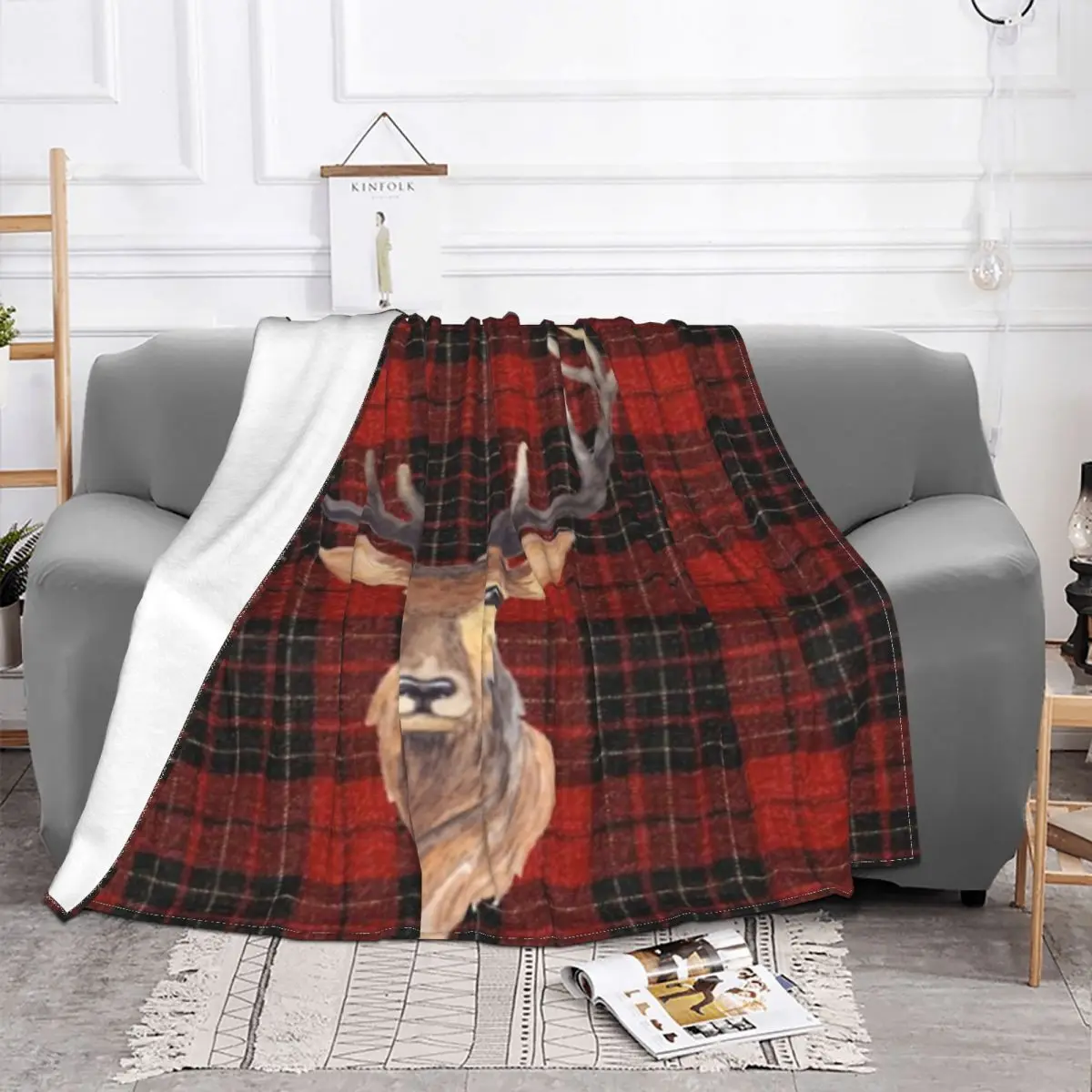 Stunning Wildlife Highland Stag Face Quilt Bed Blankets Blankets & Throws Blankets And Blankets Throw Blanket