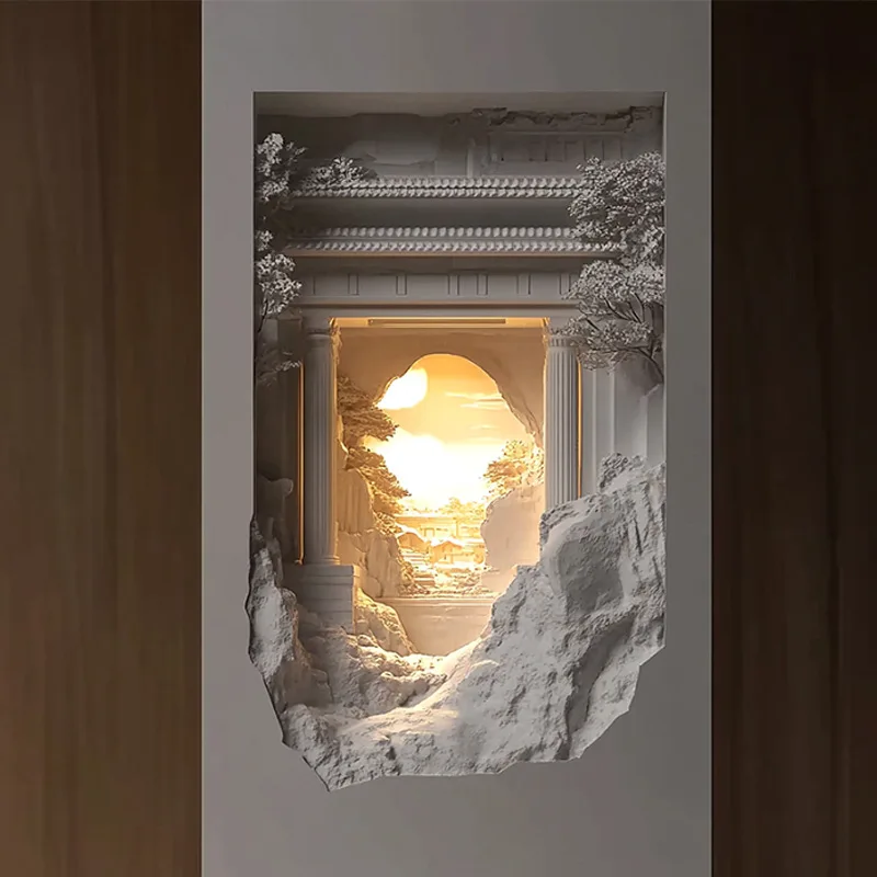 

Light and shadow dream gypsum lamp embedded staircase corner corridor corner induction embedded corner