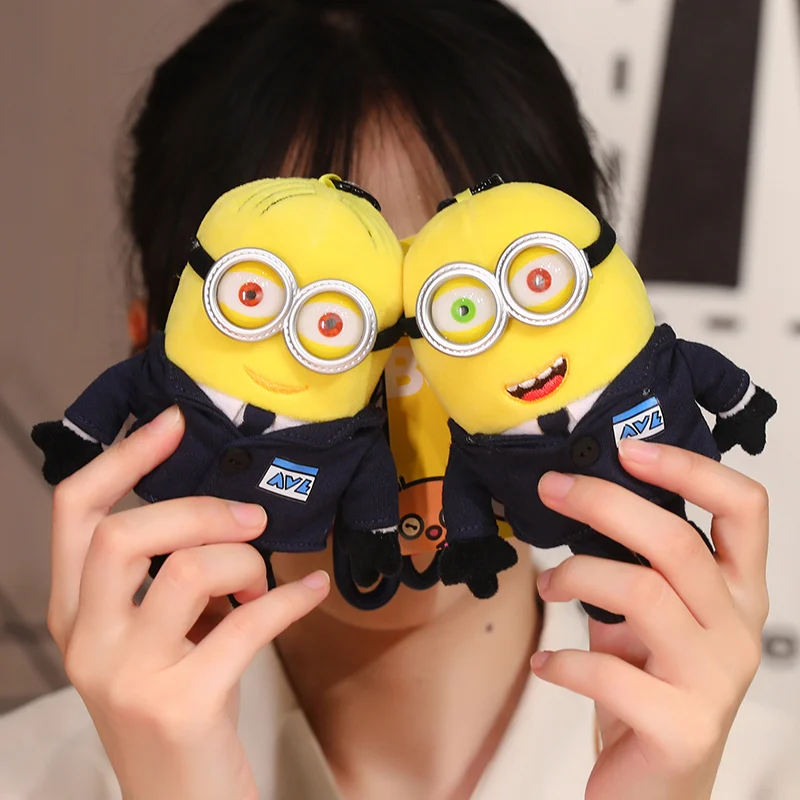 Minions Despicable Me Movie Periphery Sunflower Style Bob Stuffed Toys Movie Periphery Key Chain Backpack Pendant Kids Xmas Gift