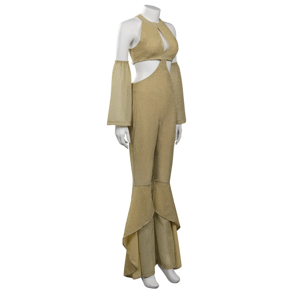 ผู้หญิง1970S Retro Vintage Disco Jumpsuit คอสเพลย์เครื่องแต่งกาย Flares กางเกง Outfits ฮาโลวีน Carnival ชุด