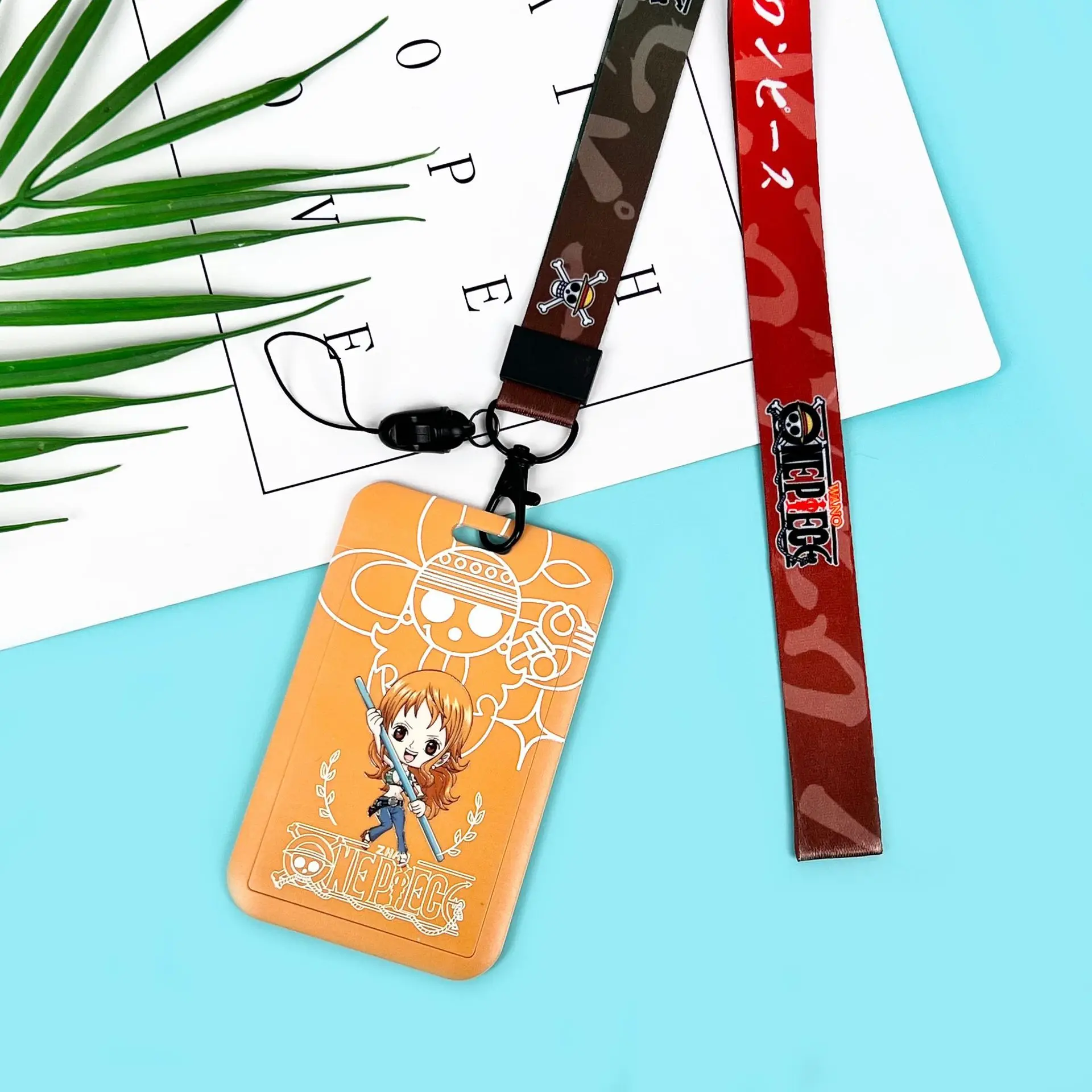 Anime One Piece rope student food card protective cover access control card bus card set key chain hang holiday gifts