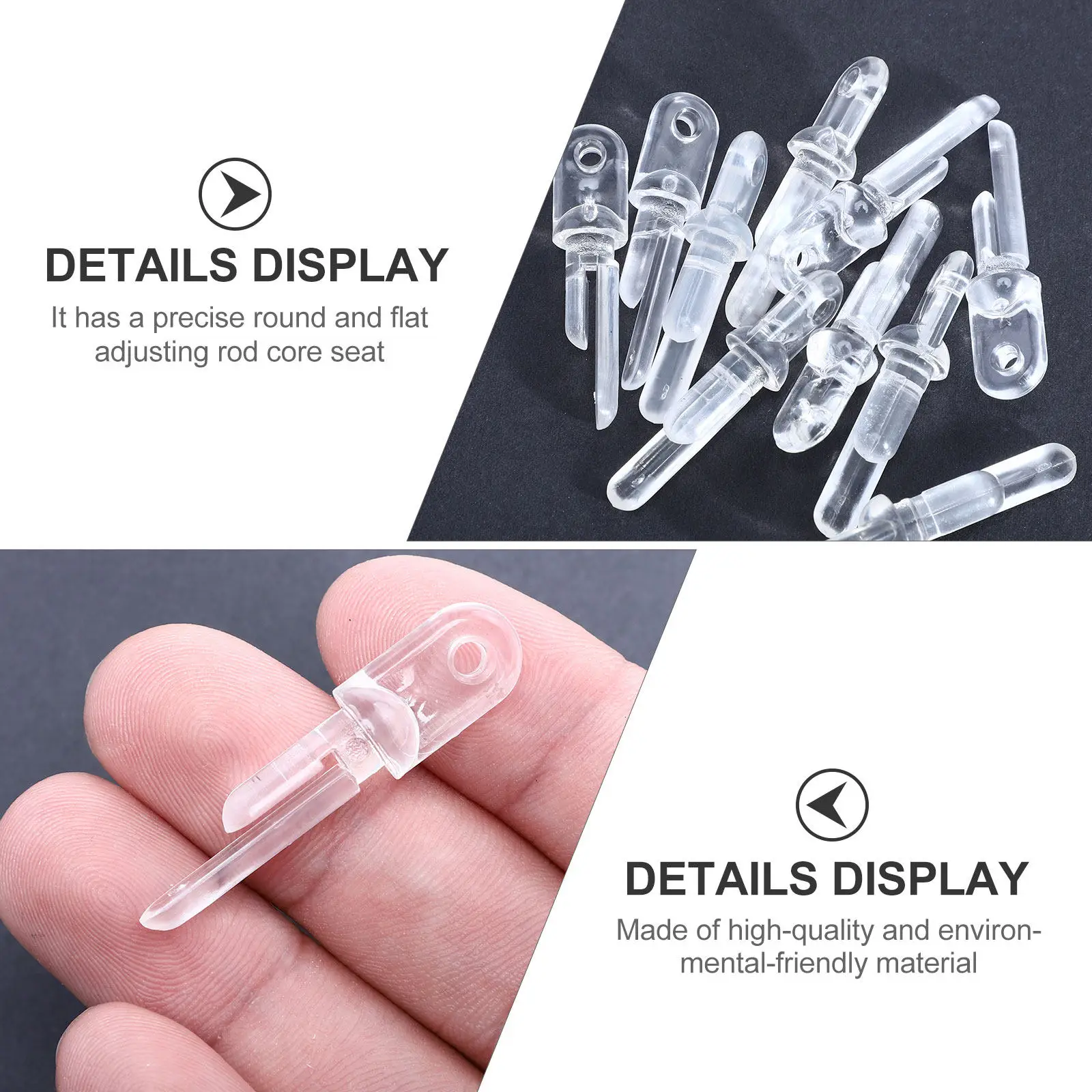 10Pcs Universal Transparent Blind Hook Curtain Rod Hook Accessory for Home Repair Replacement Lightweight Strong Plastic Blind