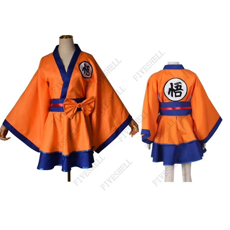 New ★ Halloween Japanese Costume Women Men Child Character Z Son Goku Female Lolita Kimono Dress Anime Cosplay C★ 2025 qi☆