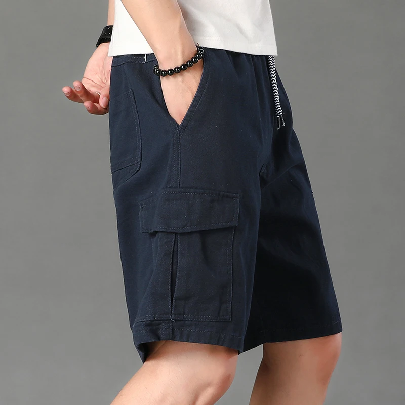 Pantaloni da lavoro estivi casual a gamba dritta allentata Pantaloni a tubo dritto in cotone di marca Youth Faion da cinque sette pollici alla moda