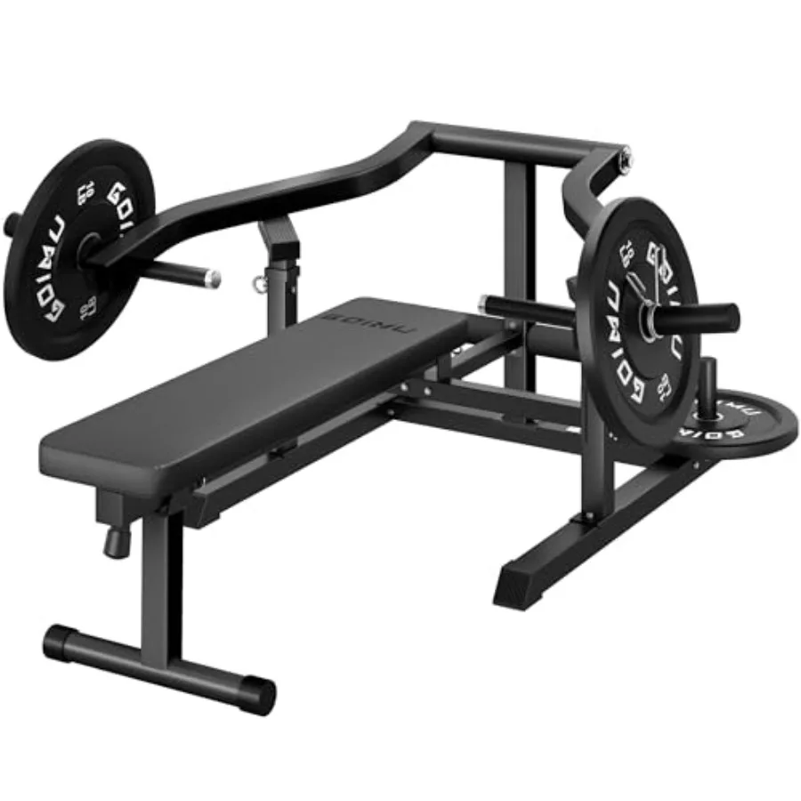 

Home gym chest press machine with independent arms adjustable flat/incline bench steel frame black color for chest and AB worko
