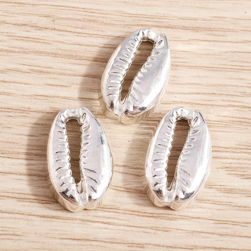 Tusember 20 Stück 11*15mm Silberfarbene Legierungs-Muschelanhänger Perlen für DIY Halsketten- und Ohrringherstellung DIY Handgemachter Schmuckzubehör – Detail 13