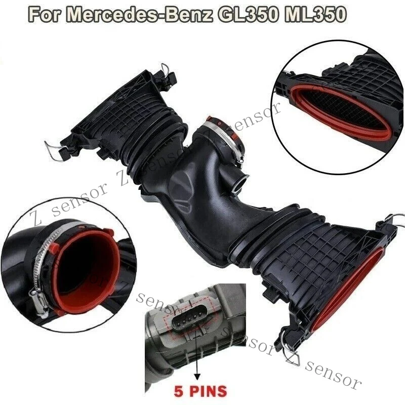 Z+ 6420902242 For Mercedes GL350 ML350 Air Mass Sensor with hose - 5 pin