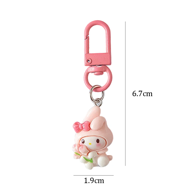 Creative Tulip Animals Keychain Sweet Cartoon Anime Pendant Fashion Exquisite Backpack Hanging Ornaments Accessries Gifts