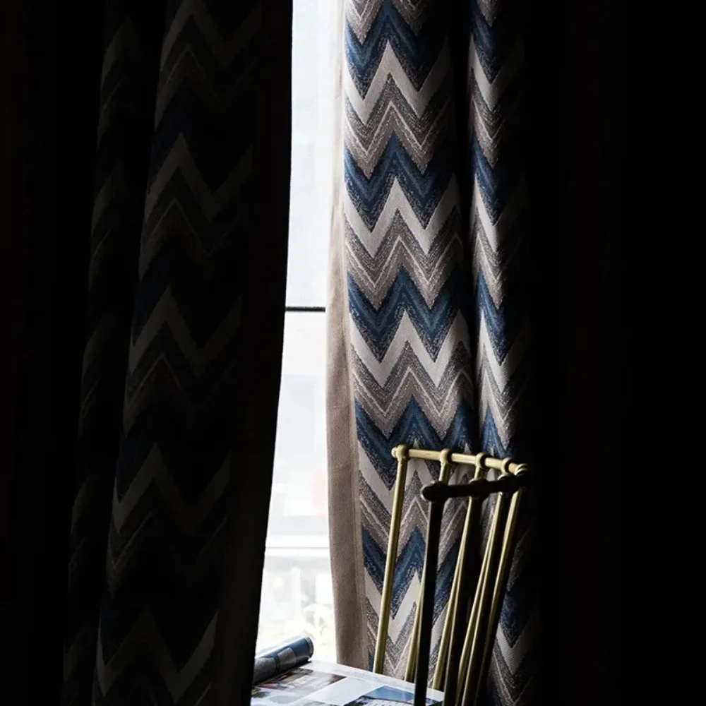New curtain faux linen with self-patching solid colour fabric simple blackout thickened curtain
