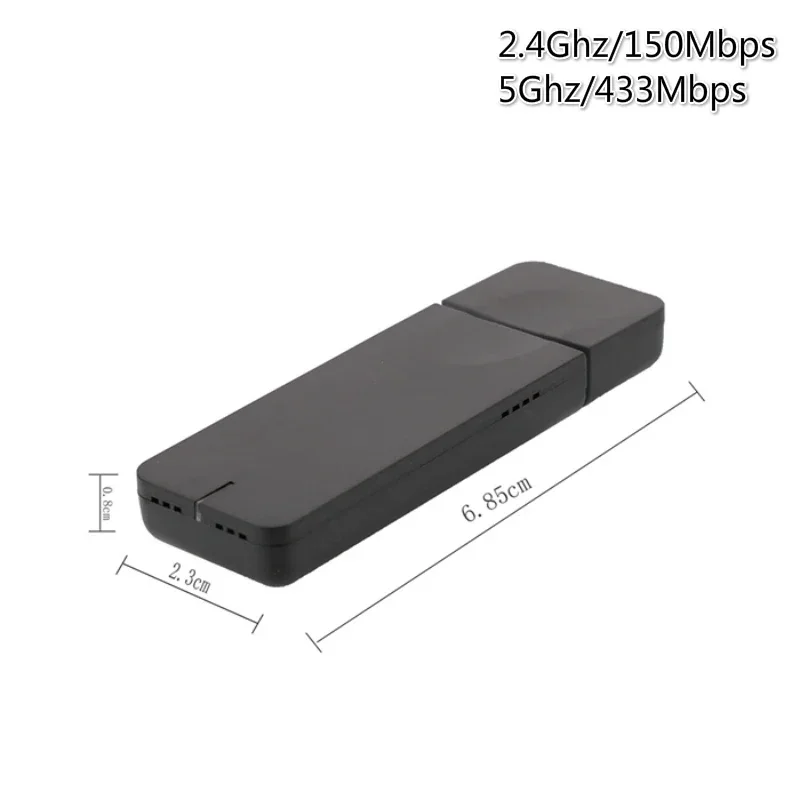 802.11AC 600Mbps Wifi USB Mini MTK7610 2.4g/5.8g Dual Band 500 เมตรอะแดปเตอร์ Wifi