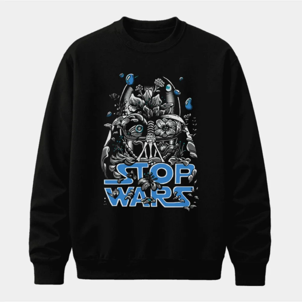 

American Star Wars Printed Round-neck Sportswear for Men and Women Loose and Comfortable Cotton Sportswear for Autumn Sports