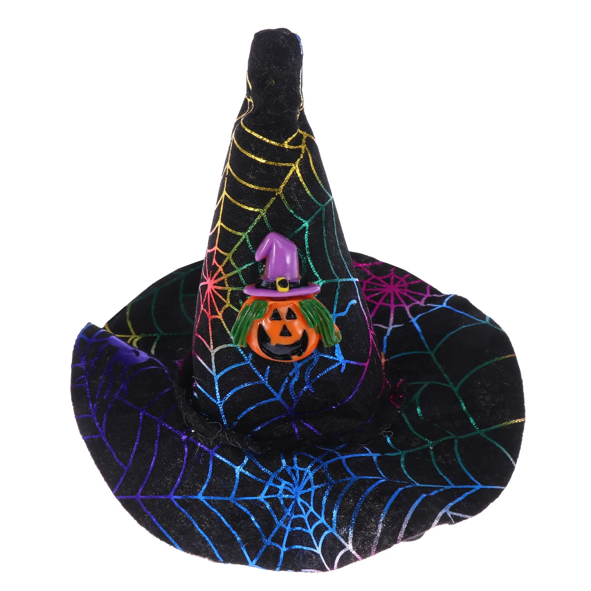 Chapeau de sorcière d'halloween pour animaux de compagnie, tissu doux et réglable, toile d'araignée de citrouille, chapeau de fête Cosplay drôle pour chiens et chats, décor de Cosplay pour animaux de compagnie