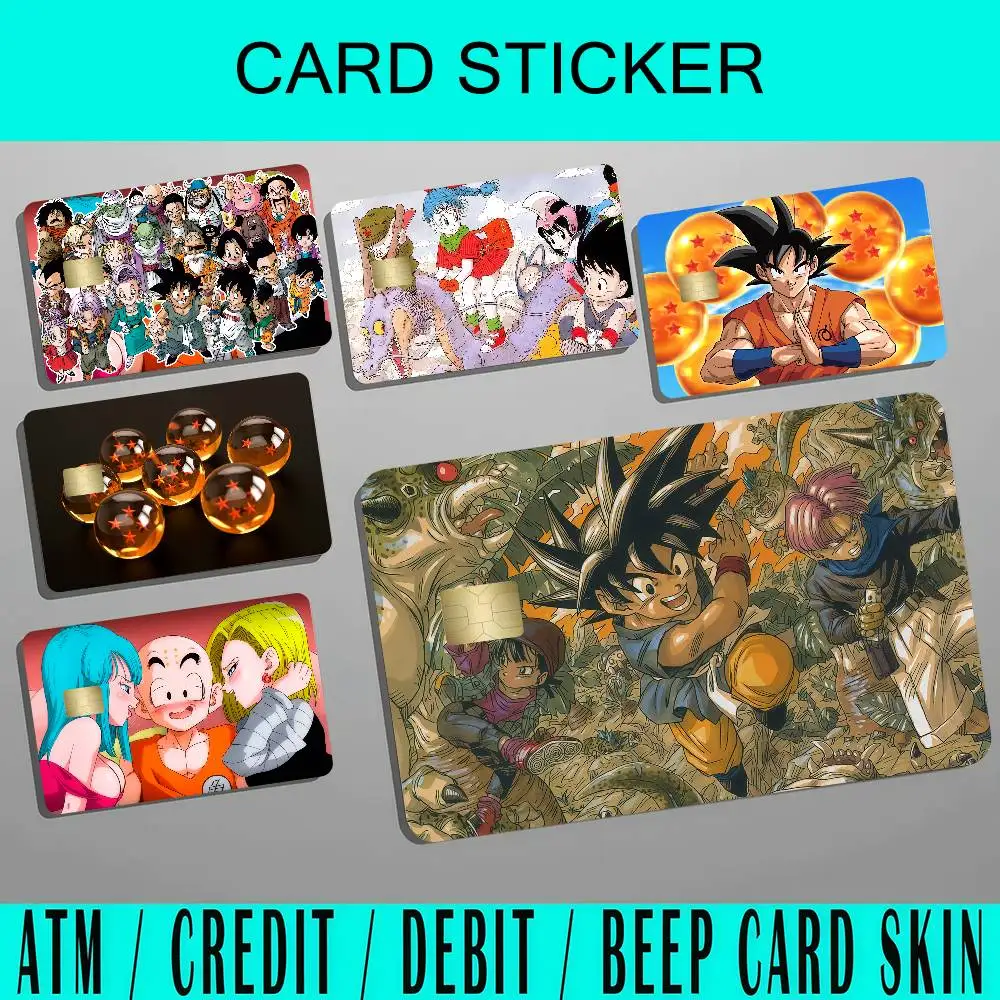 Anime D-DRAGON BALL Son Goku Kakarot, Tarjetas de Crédito, Pases de Autobús, Pegatinas Decorativas, Resistentes al Agua, 4 Piezas