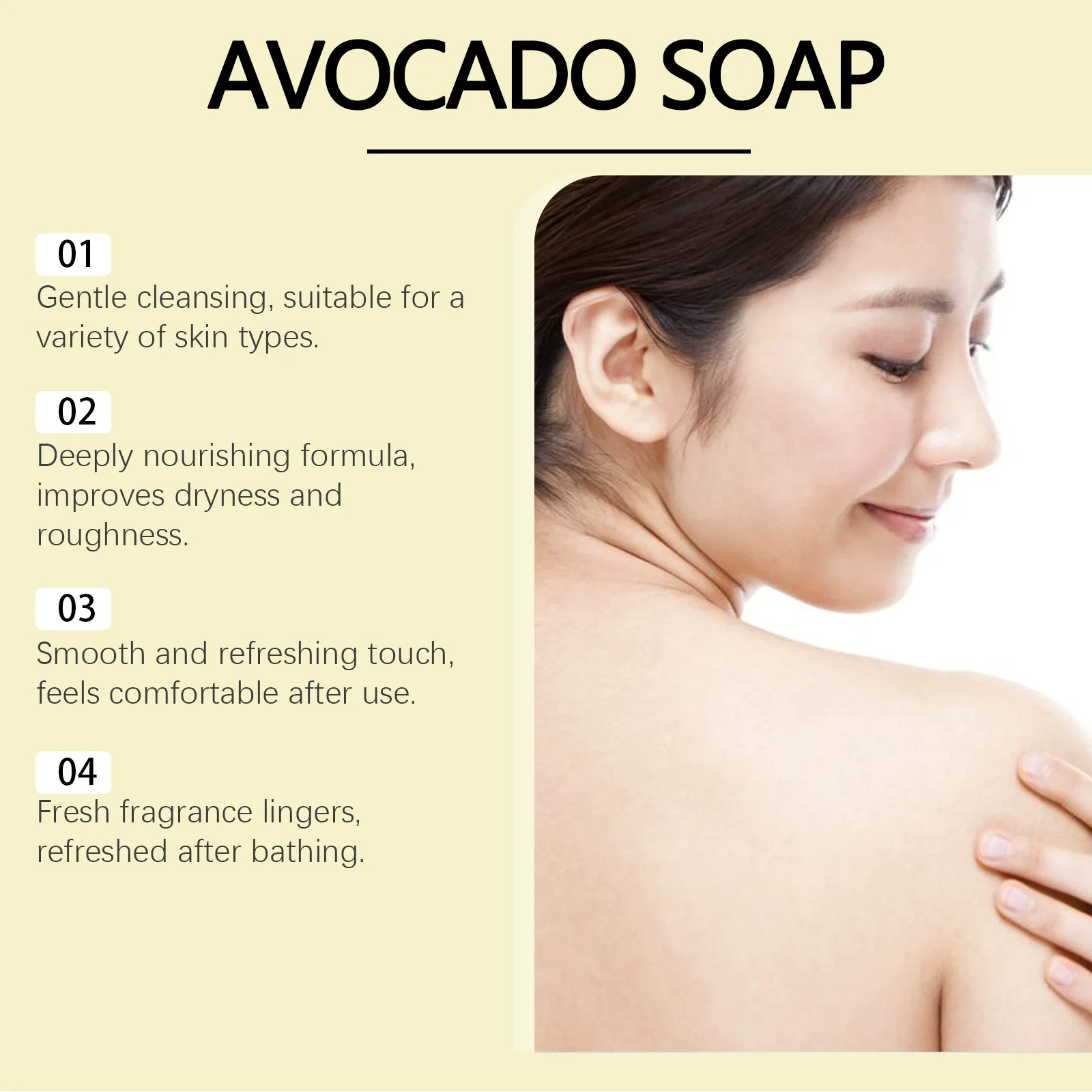 Avocado Essence Natural Avocado Soap 100g Deep Cleansing, Moisturizing and hydrating Deep cleansing gentle and non-irritating