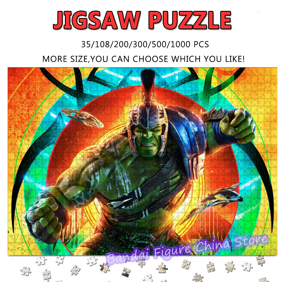 

Hulk Thor Ragnarok Diy Assembled Puzzle 108/200/300/500/1000 Pieces Disney Superhero Puzzles for Adult Decompress Toys