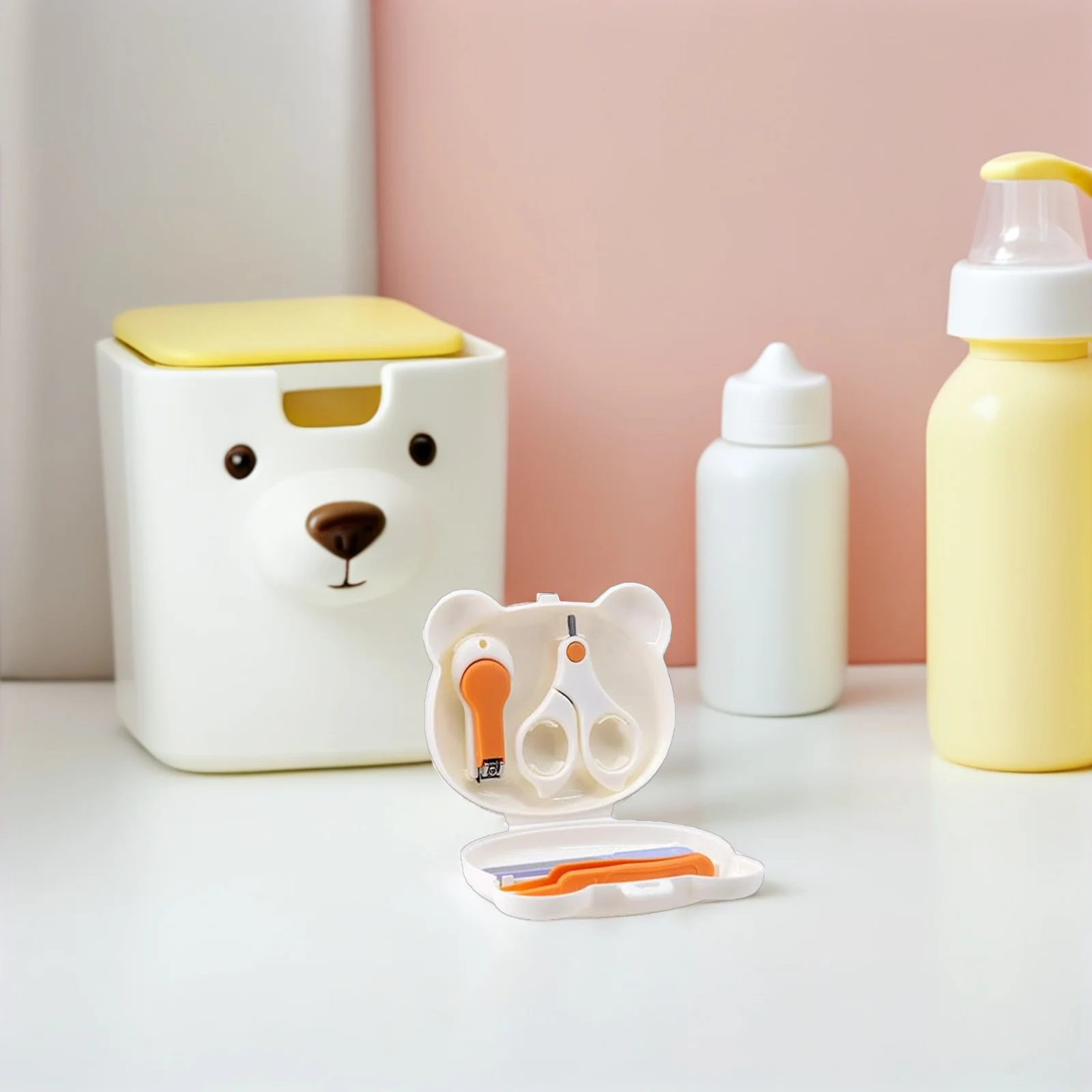 

4Pcs Baby Nail Clippers Non Slip Handle Safe for Infants Toddlers Portable Baby Nail Care Kit Newborn Grooming Tools